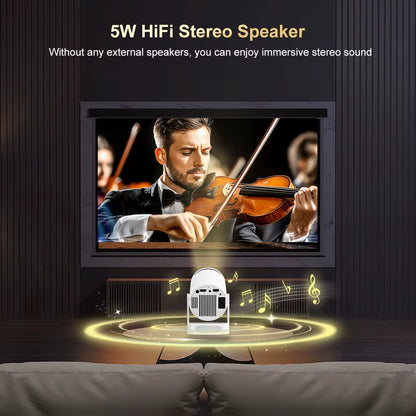 HY300 Pro Hifi Projector 4K Android 11 Dual Wifi6.0 BT5.0 H713 280ANSI 720P Built-In Cinema Sound Speaker Protable Mini Projetor