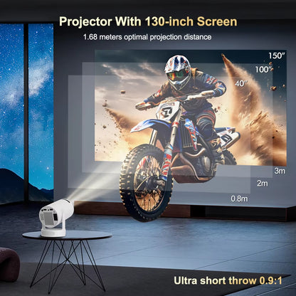 HY300 Pro Hifi Projector 4K Android 11 Dual Wifi6.0 BT5.0 H713 280ANSI 720P Built-In Cinema Sound Speaker Protable Mini Projetor